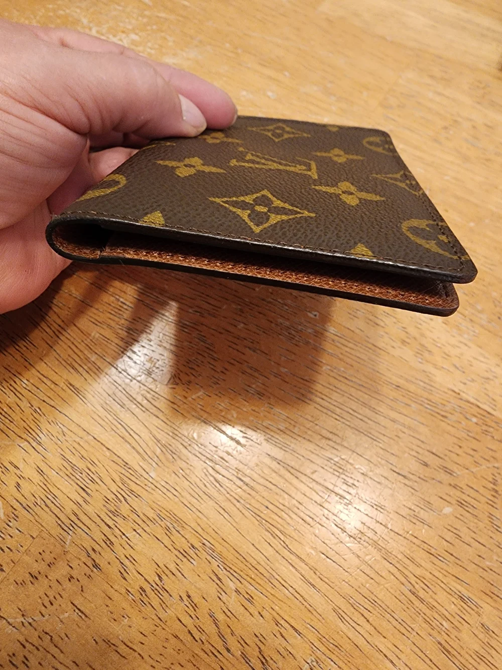 Louis Vuitton Mono Wallet Card Pass Case, designed with a brown monogram canvas